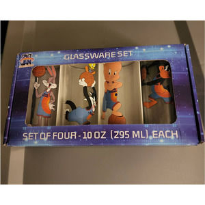 Space Jam " A New Legacy" 4 Piece Glassware Set. NIB 10 oz each.